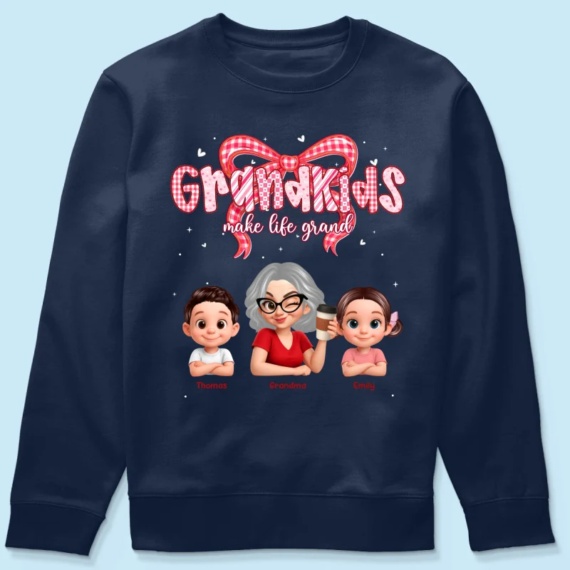 Valentine's Day Grandma Grandkids Make Life Grand - Personalized Shirt - Valentine's Day Gift For Grandma - Image 43