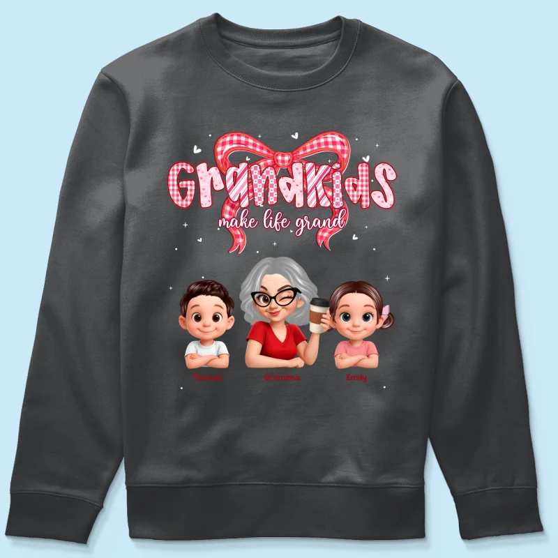 Valentine's Day Grandma Grandkids Make Life Grand - Personalized Shirt - Valentine's Day Gift For Grandma - Image 44