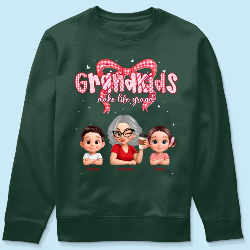 Valentine's Day Grandma Grandkids Make Life Grand - Personalized Shirt - Valentine's Day Gift For Grandma - Image 45