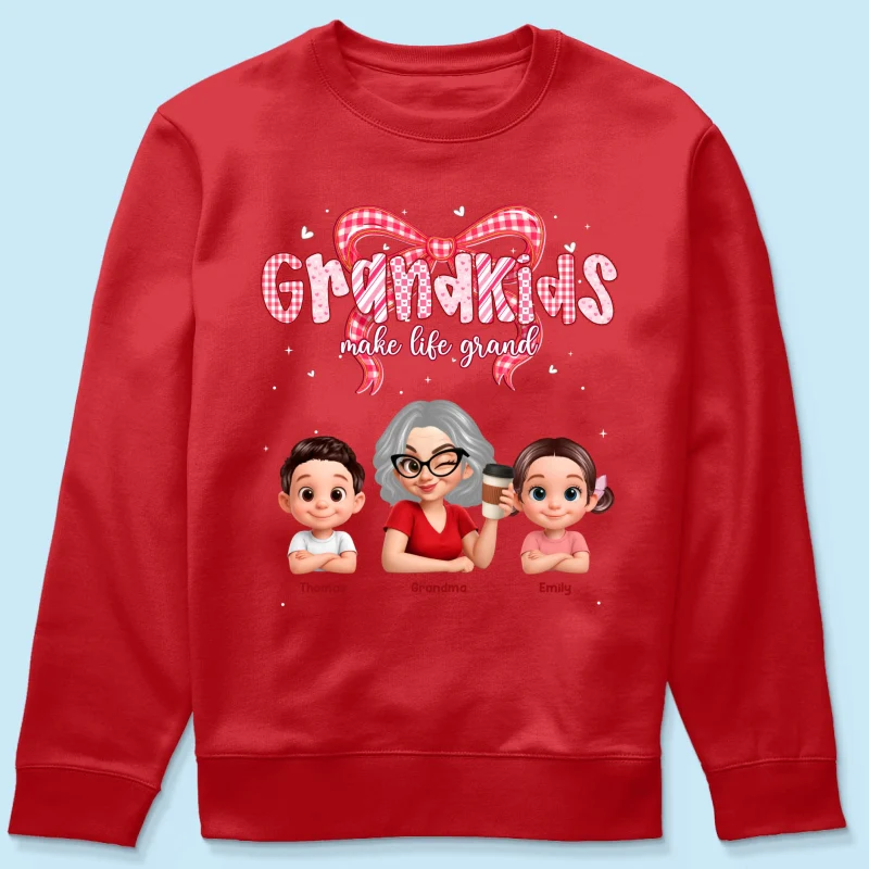 Valentine's Day Grandma Grandkids Make Life Grand - Personalized Shirt - Valentine's Day Gift For Grandma - Image 47