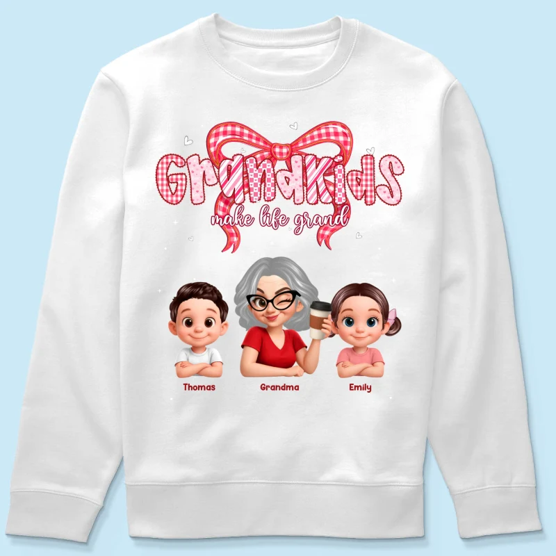 Valentine's Day Grandma Grandkids Make Life Grand - Personalized Shirt - Valentine's Day Gift For Grandma - Image 49