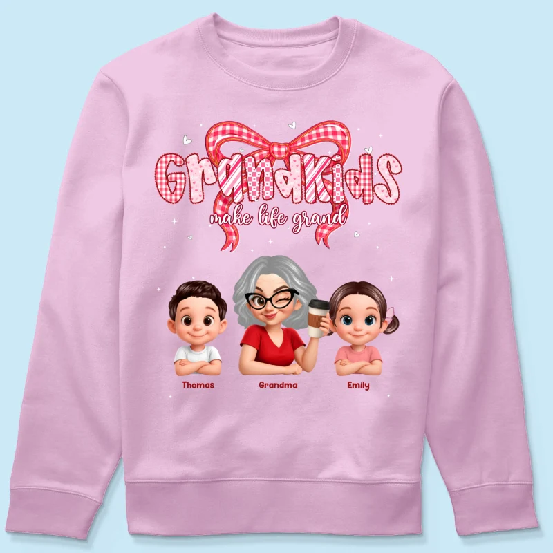 Valentine's Day Grandma Grandkids Make Life Grand - Personalized Shirt - Valentine's Day Gift For Grandma - Image 51