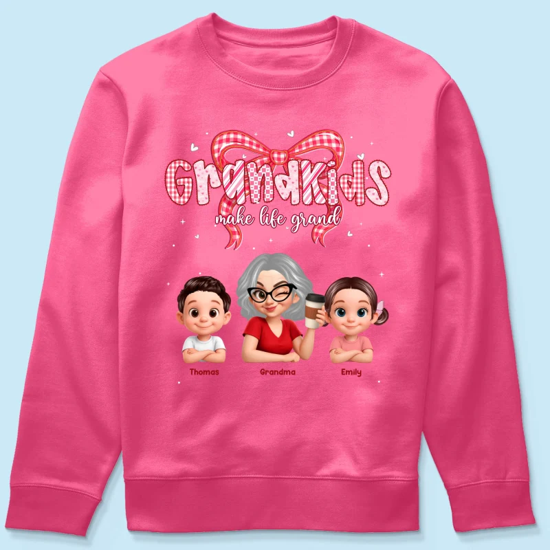 Valentine's Day Grandma Grandkids Make Life Grand - Personalized Shirt - Valentine's Day Gift For Grandma - Image 54