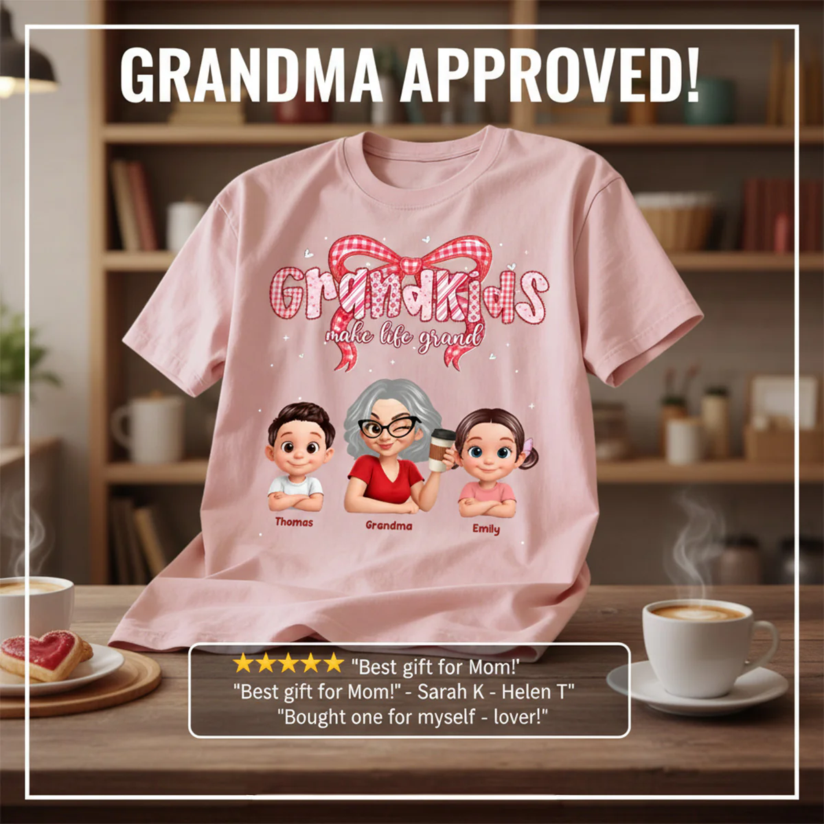 Valentine's Day Grandma Grandkids Make Life Grand - Personalized Shirt - Valentine's Day Gift For Grandma - Image 6