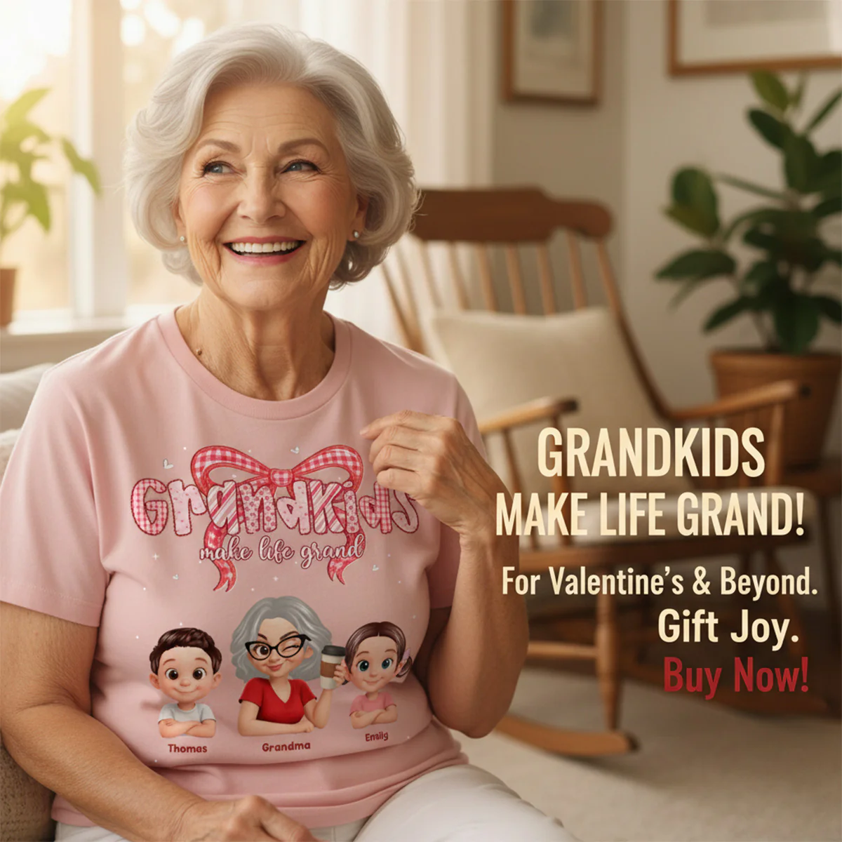 Valentine's Day Grandma Grandkids Make Life Grand - Personalized Shirt - Valentine's Day Gift For Grandma - Image 7