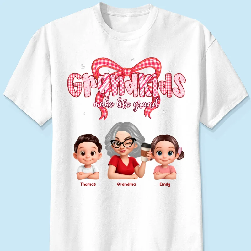 Valentine's Day Grandma Grandkids Make Life Grand - Personalized Shirt - Valentine's Day Gift For Grandma - Image 9